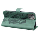Retro Skin Feel Butterflies Embossing Horizontal Flip Leather Case with Holder & Card Slots & Wallet For iPhone 13 mini(Green)