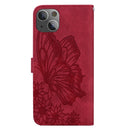 Retro Skin Feel Butterflies Embossing Horizontal Flip Leather Case with Holder & Card Slots & Wallet For iPhone 13(Red)