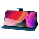 Retro Skin Feel Butterflies Embossing Horizontal Flip Leather Case with Holder & Card Slots & Wallet For iPhone 13(Blue)