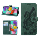 Retro Skin Feel Butterflies Embossing Horizontal Flip Leather Case with Holder & Card Slots & Wallet For iPhone 13(Green)