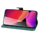 Retro Skin Feel Butterflies Embossing Horizontal Flip Leather Case with Holder & Card Slots & Wallet For iPhone 13(Green)