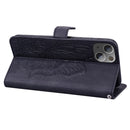 Retro Skin Feel Butterflies Embossing Horizontal Flip Leather Case with Holder & Card Slots & Wallet For iPhone 13(Black)