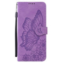 Retro Skin Feel Butterflies Embossing Horizontal Flip Leather Case with Holder & Card Slots & Wallet For iPhone 13(Purple)