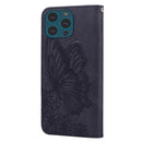 Retro Skin Feel Butterflies Embossing Horizontal Flip Leather Case with Holder & Card Slots & Wallet For iPhone 13 Pro(Black)