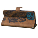 Retro Skin Feel Butterflies Embossing Horizontal Flip Leather Case with Holder & Card Slots & Wallet For iPhone 13 Pro(Brown)