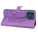 Retro Skin Feel Butterflies Embossing Horizontal Flip Leather Case with Holder & Card Slots & Wallet For iPhone 13 Pro(Purple)