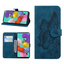 Retro Skin Feel Butterflies Embossing Horizontal Flip Leather Case with Holder & Card Slots & Wallet For iPhone 13 Pro Max(Blue)