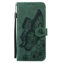 Retro Skin Feel Butterflies Embossing Horizontal Flip Leather Case with Holder & Card Slots & Wallet For iPhone 13 Pro Max(Green)
