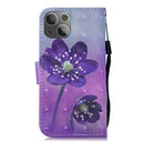 3D Painting Pattern Coloured Drawing Horizontal Flip PU Leather Case with Holder & Card Slots & Wallet For iPhone 13 mini(Purple Flower)