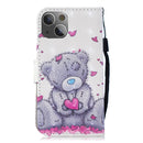 3D Painting Pattern Coloured Drawing Horizontal Flip PU Leather Case with Holder & Card Slots & Wallet For iPhone 13 mini(Love Panda)