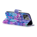 3D Painting Pattern Coloured Drawing Horizontal Flip PU Leather Case with Holder & Card Slots & Wallet For iPhone 13 mini(Starry Sky Wind Chimes)