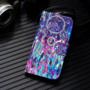 3D Painting Pattern Coloured Drawing Horizontal Flip PU Leather Case with Holder & Card Slots & Wallet For iPhone 13 mini(Starry Sky Wind Chimes)