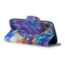 3D Painting Pattern Coloured Drawing Horizontal Flip PU Leather Case with Holder & Card Slots & Wallet For iPhone 13 mini(Oil Painting Mandala)