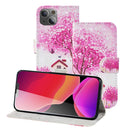 3D Painting Pattern Coloured Drawing Horizontal Flip PU Leather Case with Holder & Card Slots & Wallet For iPhone 13(Tree House)