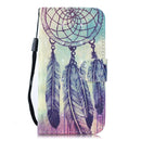3D Painting Pattern Coloured Drawing Horizontal Flip PU Leather Case with Holder & Card Slots & Wallet For iPhone 13(Feather Wind Chimes)