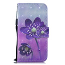 3D Painting Pattern Coloured Drawing Horizontal Flip PU Leather Case with Holder & Card Slots & Wallet For iPhone 13 Pro(Purple Flower)