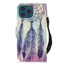 3D Painting Pattern Coloured Drawing Horizontal Flip PU Leather Case with Holder & Card Slots & Wallet For iPhone 13 Pro(Feather Wind Chimes)