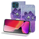 3D Painting Pattern Coloured Drawing Horizontal Flip PU Leather Case with Holder & Card Slots & Wallet For iPhone 13 Pro Max(Purple Flower)