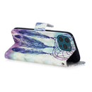 3D Painting Pattern Coloured Drawing Horizontal Flip PU Leather Case with Holder & Card Slots & Wallet For iPhone 13 Pro Max(Feather Wind Chimes)