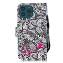 3D Painting Pattern Coloured Drawing Horizontal Flip PU Leather Case with Holder & Card Slots & Wallet For iPhone 13 Pro Max(Lace Flower)