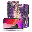 3D Painted Pattern Horizontal Flip Leather Case with Holder & Wallet & Card slot & Lanyard For iPhone 13 mini(Wind Chime Wolf)