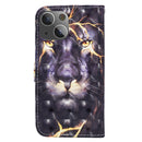 3D Painted Pattern Horizontal Flip Leather Case with Holder & Wallet & Card slot & Lanyard For iPhone 13 mini(Thunder Lion)