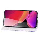 3D Painted Pattern Horizontal Flip Leather Case with Holder & Wallet & Card slot & Lanyard For iPhone 13 mini(Purple Flower Butterfly)