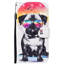 3D Painted Pattern Horizontal Flip Leather Case with Holder & Wallet & Card slot & Lanyard For iPhone 13 mini(Glasses Dog)