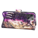 3D Painted Pattern Horizontal Flip Leather Case with Holder & Wallet & Card slot & Lanyard For iPhone 13(Wind Chime Wolf)