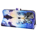 3D Painted Pattern Horizontal Flip Leather Case with Holder & Wallet & Card slot & Lanyard For iPhone 13(Sunrise Wolf)