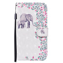 3D Painted Pattern Horizontal Flip Leather Case with Holder & Wallet & Card slot & Lanyard For iPhone 13 Pro(Flower Elephant)