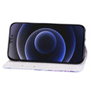 3D Painted Pattern Horizontal Flip Leather Case with Holder & Wallet & Card slot & Lanyard For iPhone 13 Pro(Purple Flower Butterfly)