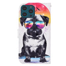 3D Painted Pattern Horizontal Flip Leather Case with Holder & Wallet & Card slot & Lanyard For iPhone 13 Pro Max(Glasses Dog)