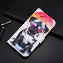 3D Painted Pattern Horizontal Flip Leather Case with Holder & Wallet & Card slot & Lanyard For iPhone 13 Pro Max(Glasses Dog)