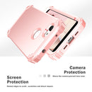 For Google Pixel 3a 3 in 1 Shockproof PC + Silicone Protective Case(Rose Gold)