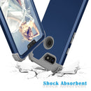 For Google Pixel 3 XL 3 in 1 Shockproof PC + Silicone Protective Case(Navy Blue + Grey)