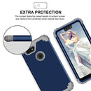For Google Pixel 3 XL 3 in 1 Shockproof PC + Silicone Protective Case(Navy Blue + Grey)