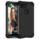 For Google Pixel 3 XL 3 in 1 Shockproof PC + Silicone Protective Case(Black)
