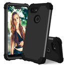 For Google Pixel 3 XL 3 in 1 Shockproof PC + Silicone Protective Case(Black)