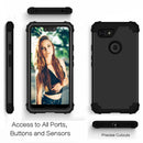 For Google Pixel 3 XL 3 in 1 Shockproof PC + Silicone Protective Case(Black)