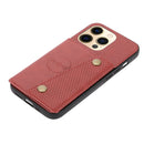 Double Buckle PU + TPU Shockproof Magnetic Protective Case with Card Slot & Holder For iPhone 13 mini(Red)
