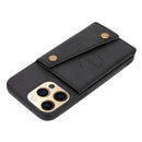 Double Buckle PU + TPU Shockproof Magnetic Protective Case with Card Slot & Holder For iPhone 13 Pro(Black)