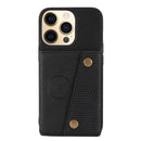 Double Buckle PU + TPU Shockproof Magnetic Protective Case with Card Slot & Holder For iPhone 13 Pro Max(Black)