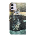3D Painting Pattern Horizontal Flip TPU + PU Leather Case with Holder & Card Slots & Wallet For iPhone 13 mini(Cat Tiger)