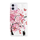 3D Painting Pattern Horizontal Flip TPU + PU Leather Case with Holder & Card Slots & Wallet For iPhone 13(Cat Under The Tree)