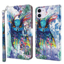 3D Painting Pattern Horizontal Flip TPU + PU Leather Case with Holder & Card Slots & Wallet For iPhone 13(Watercolor Owl)