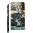 3D Painting Pattern Horizontal Flip TPU + PU Leather Case with Holder & Card Slots & Wallet For iPhone 13 Pro(Cat Tiger)