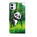 3D Painting Pattern Horizontal Flip TPU + PU Leather Case with Holder & Card Slots & Wallet For iPhone 13 Pro(Panda Climbing Bamboo)