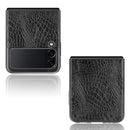 For Samsung Galaxy Z Flip3 5G Shockproof Crocodile Texture PC + PU Case(Black)