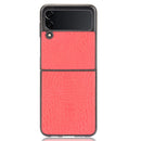 For Samsung Galaxy Z Flip3 5G Shockproof Crocodile Texture PC + PU Case(Red)